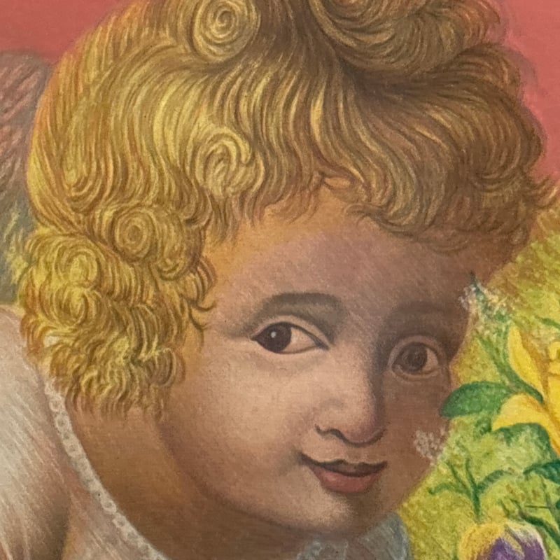 柳井伊都岐 「まなざし」 リトグラフ | アンティーク家具と喫茶