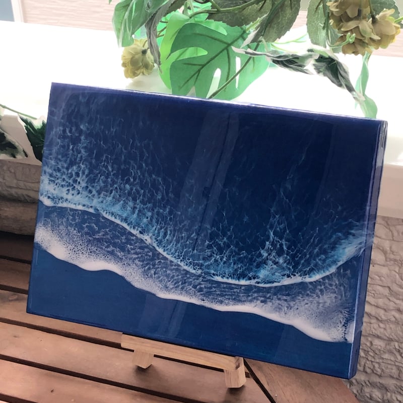 レジンアート P301 海を感じるインテリア レジン波アート 沖縄ブルー