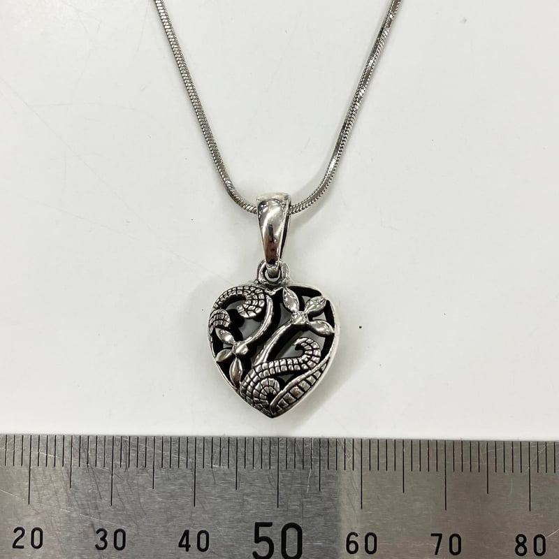 ペンダントトップ ハート 花 シルバー925 560101000074-23 | happine