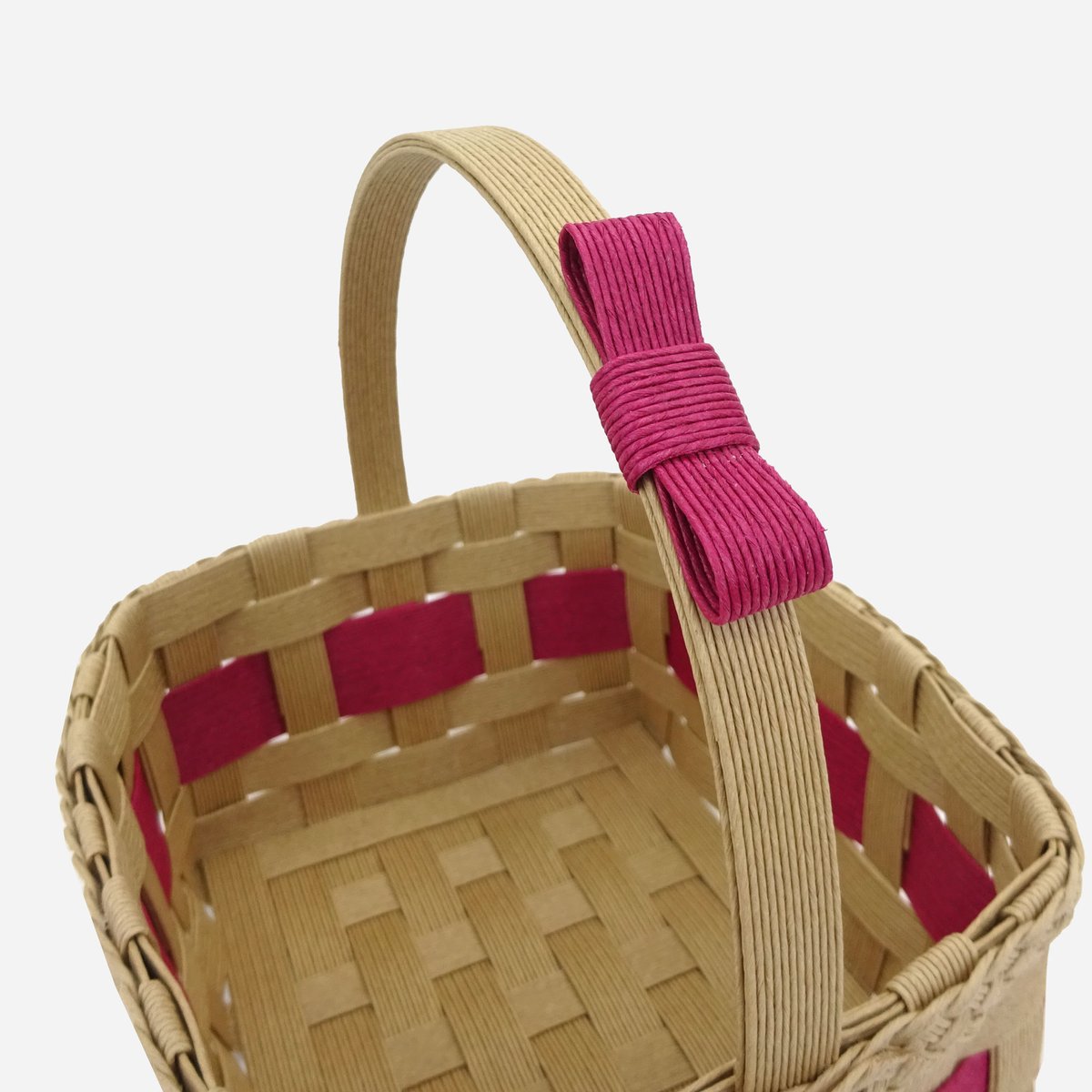 ♡ ハンドメイド♡バスケット(小) クラフトバンド♡ムースピンク