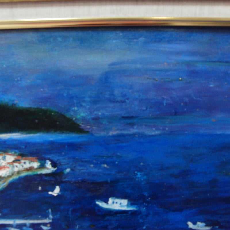 ≪国美協≫南 美穂子、『南イタリア 崖の町、アマルフィ』、油彩画、F6