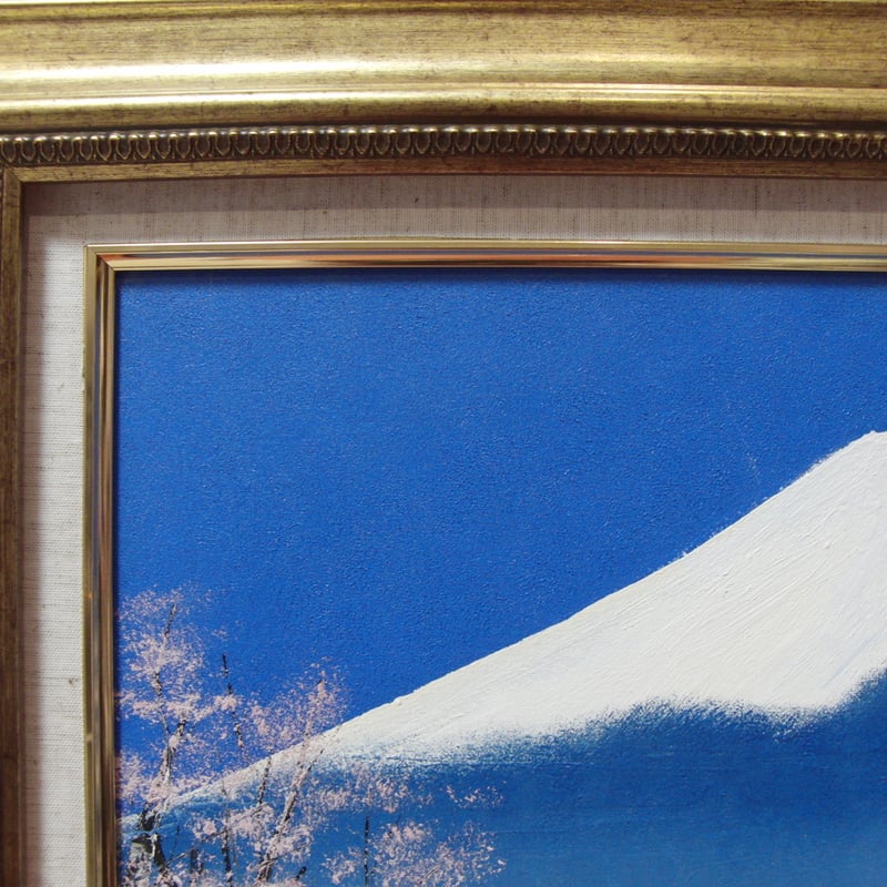 ≪国美協≫多田晴義、『桜の花かな 富士山』、油彩画、F6号：40,9×31