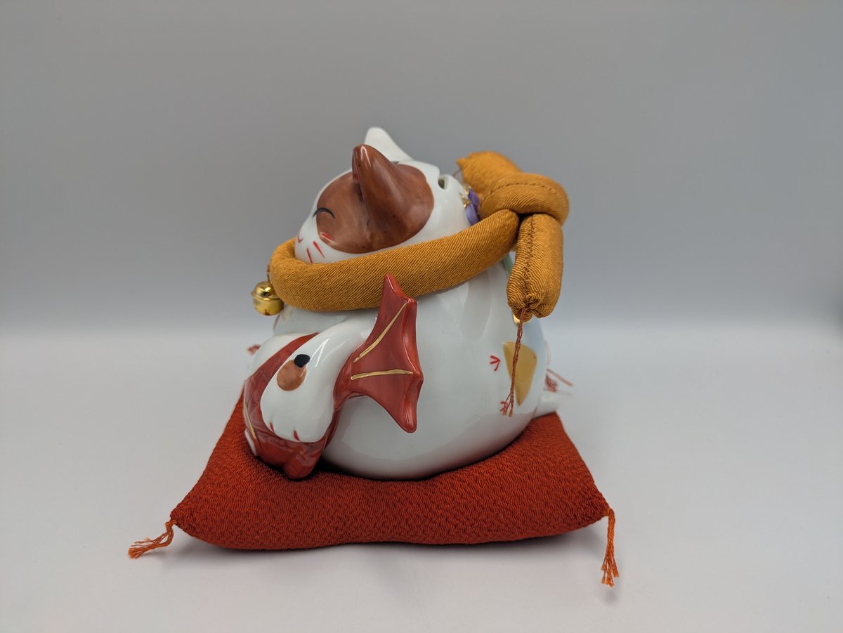 猫舎道楽堂本舗 招き猫 右手上げ 鯛 まねきねこ 置物 商売繁盛 開運