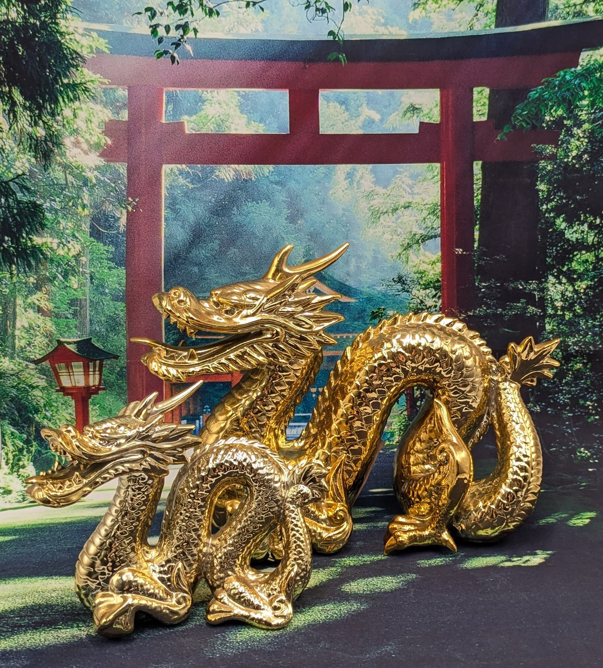 縁起物 風水 開運 黄金龍 一本角 2種セット インテリア 置物 レトロ