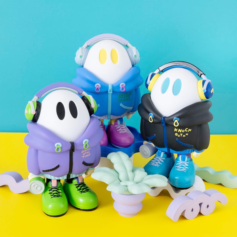 ヘッドホンおばけちゃんソフビ[PURPLE] | ななしのおばけちゃん