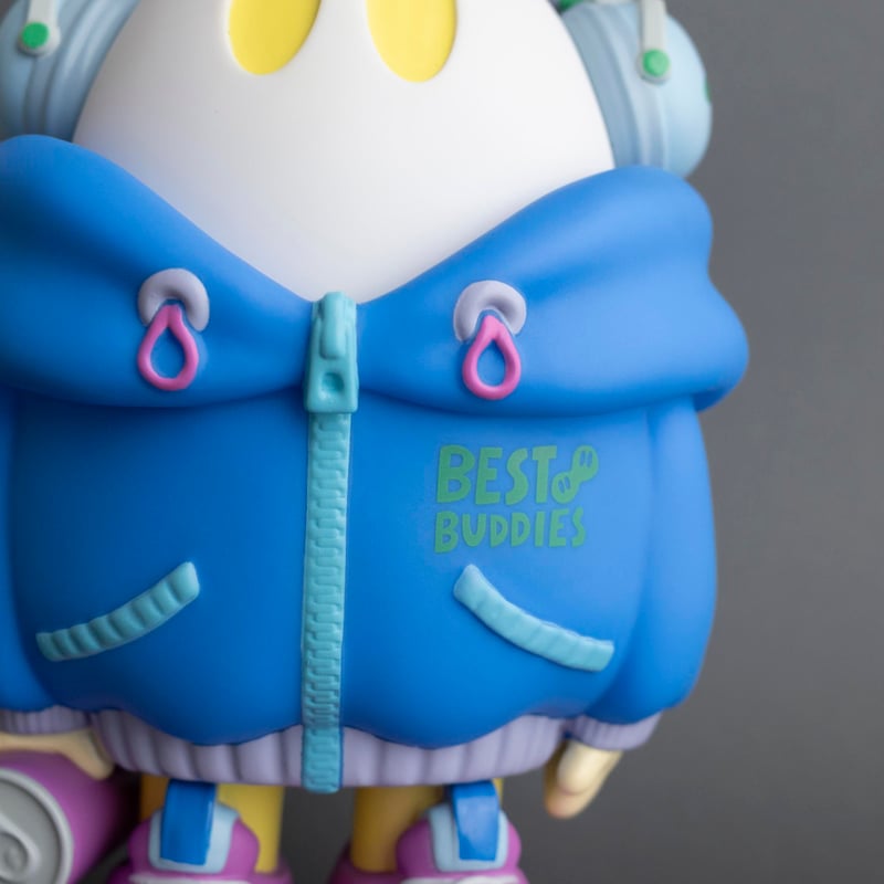 ヘッドホンおばけちゃんソフビ[BLUE] | ななしのおばけちゃん