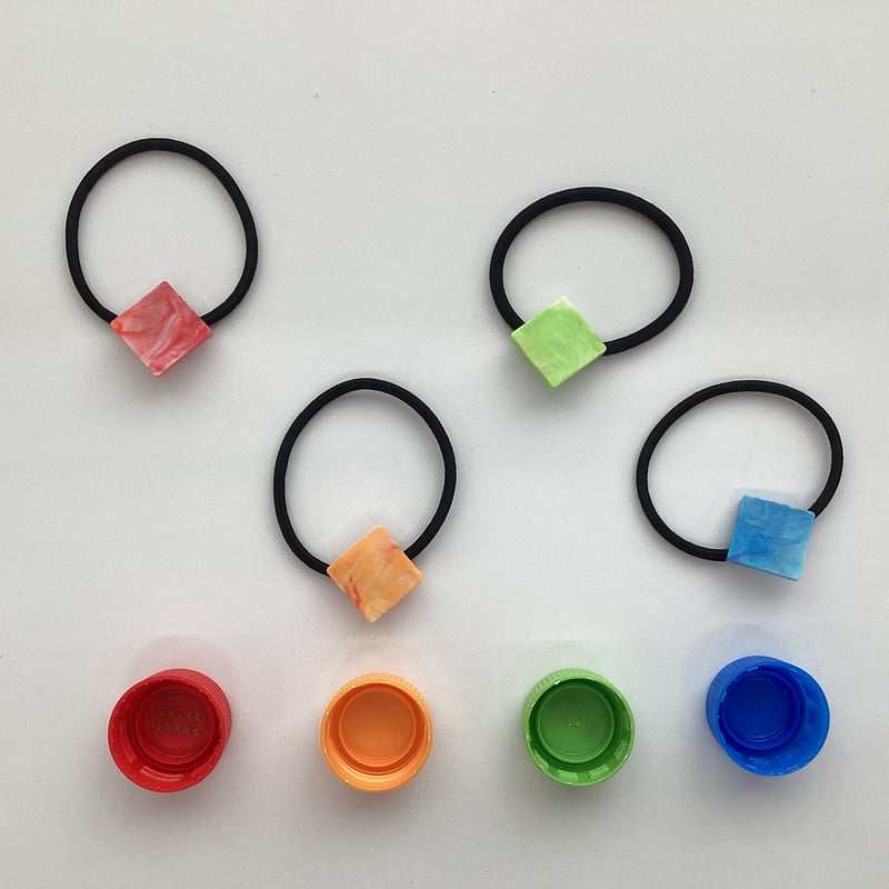 ヘアゴム ひし形 【レッド/オレンジ/ライトグリーン/ブルー】 | fuuno