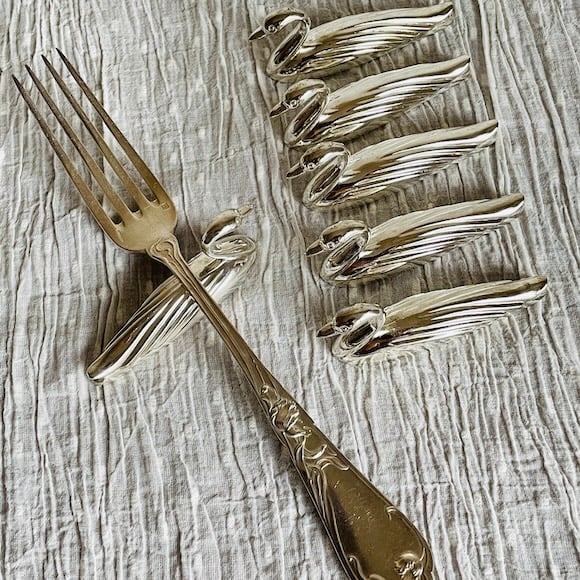 フランス 白鳥のカトラリーレスト シルバープレート [i011] | shanachie