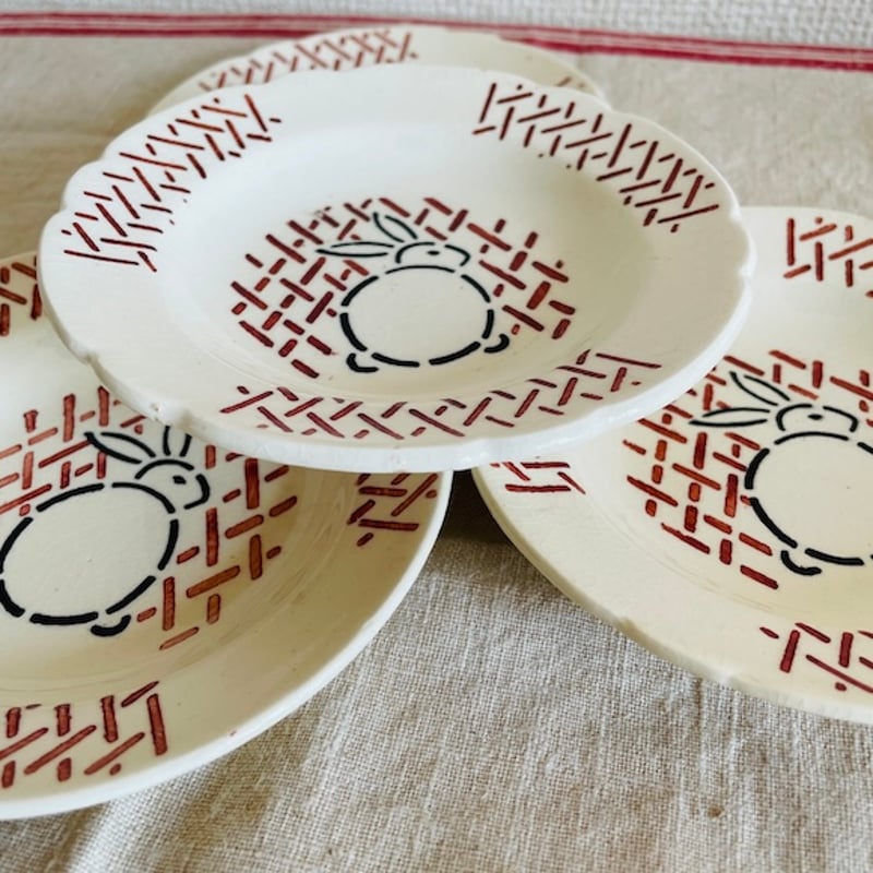 フランスアンティーク ディネット うさぎプレート 深皿 [a020] | shanachie