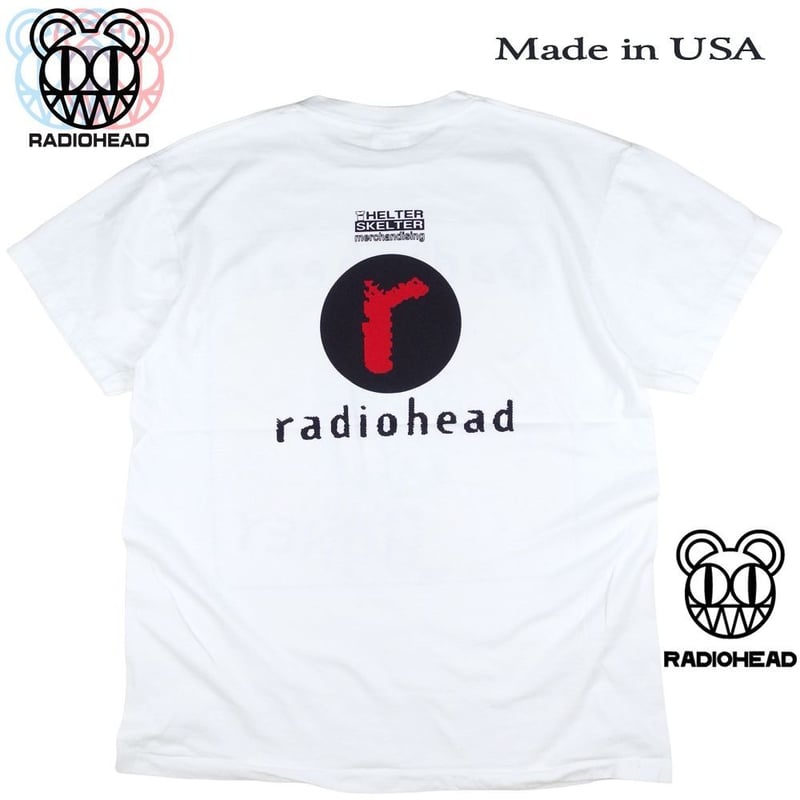 radiohead レディオヘッド Tシャツ USA製 ホワイト Lサイズ イギリス