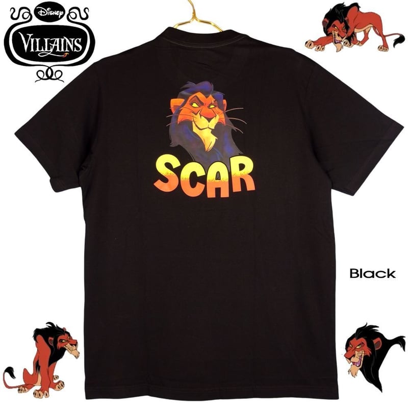 VILLANS ヴィランズ Tシャツ SCAR 半袖 スカー ブラック Disney