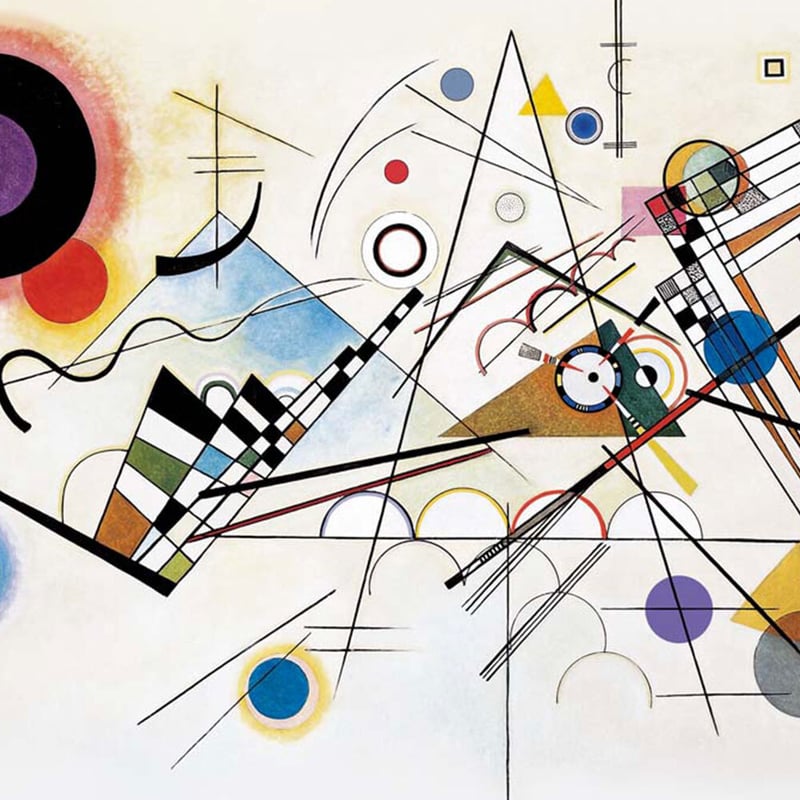 カンディンスキー 「コンポジション 8」 額入り 複製画 高精彩工芸画