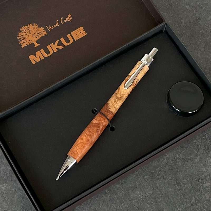 花梨瘤紅白・スポルテッド / UMA12 木軸シャープペンシル (SN_420620