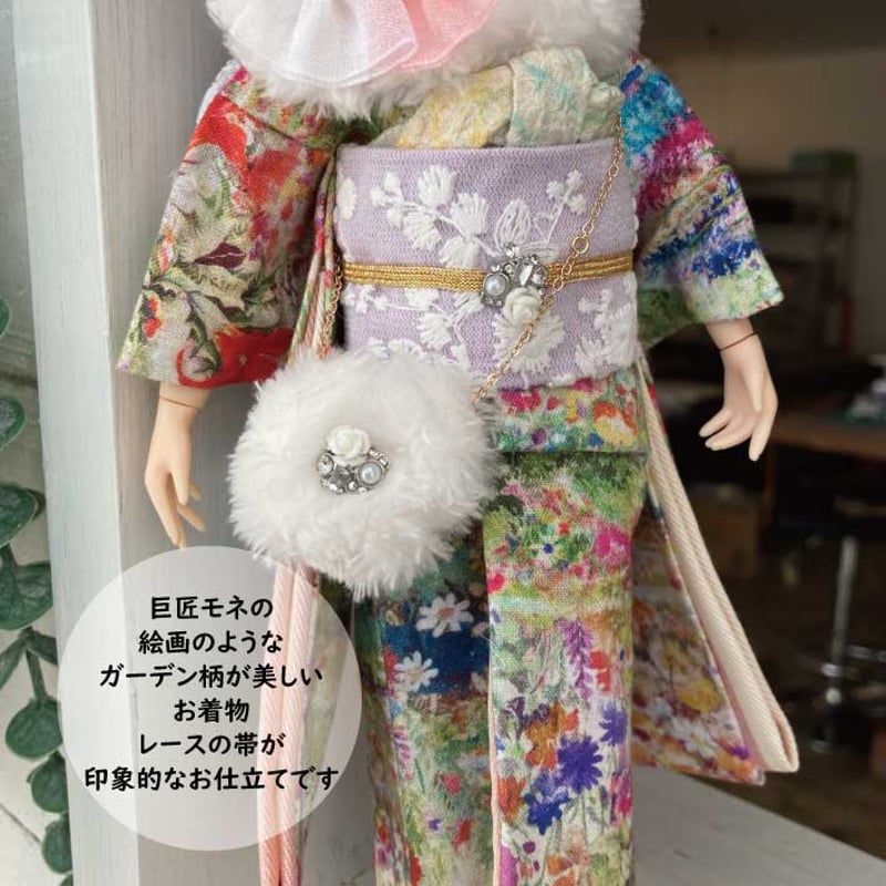 くろねこ呉服店『1/6 ブライス アイシードール 着物』水彩画花柄