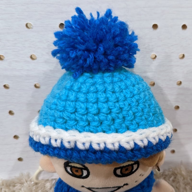 ちびぬい】ニット帽（くすみブルー・青） | ぬいふく工房