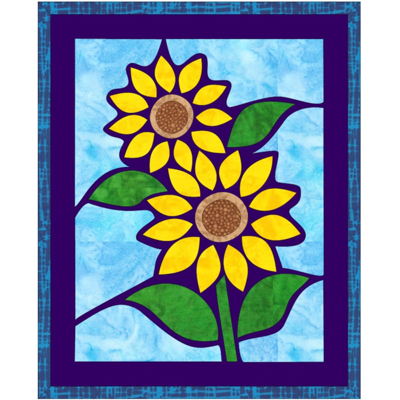 向日葵 ステンドグラス風キルト（MOSAIC QUILT）型紙 | Quilt Compass