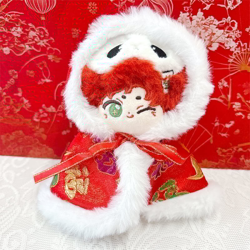 ぬい服】フード付きチャイナ柄ケープ 10cm~15cmぬいぐるみ用【推し活