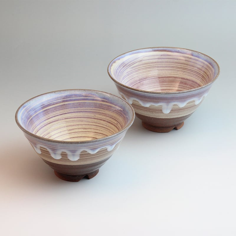 萩の雫｜そら飯茶碗ペア（化粧箱）｜萩焼 萩陶苑 椿秀窯 ギフト