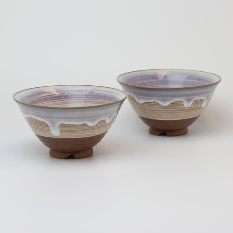 萩の雫｜そら飯茶碗ペア（化粧箱）｜萩焼 萩陶苑 椿秀窯 ギフト