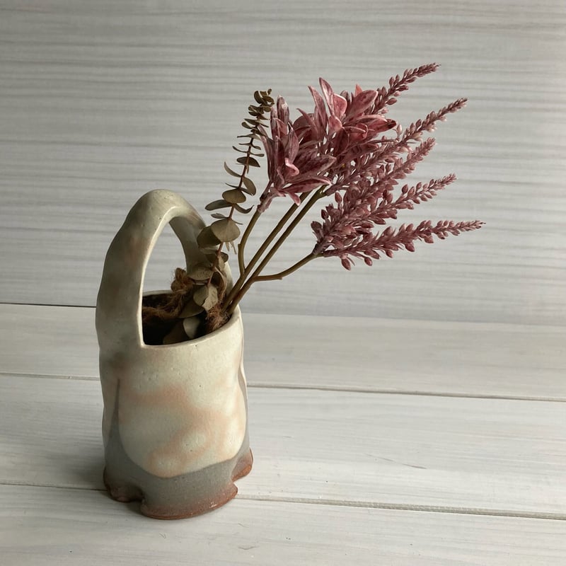 萩焼花入（手付・掛分・化粧） | 萩焼 窯元 緑栄窯 Ryokuei-オンライン