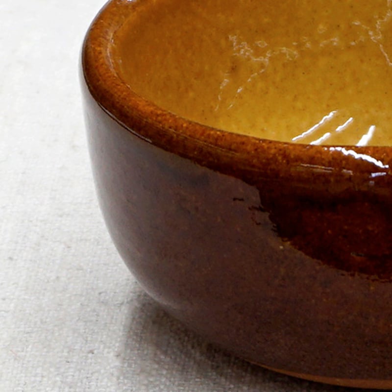 和食器 布志名焼 湯町窯 小鉢 10cm 花紋濃茶 黄釉 | うつわの店