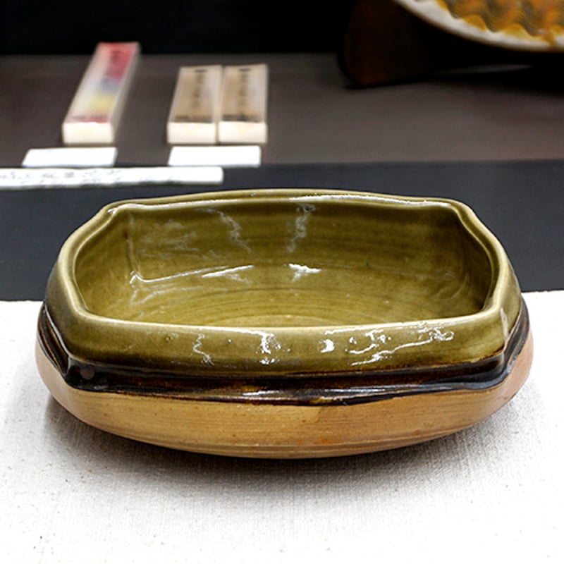 和食器 伊賀焼 殿白窯 浅角 大鉢 21cm 焼締 灰釉 | うつわの店