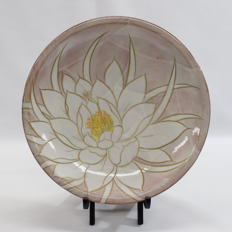 特選品 京都 京焼（清水焼） 土淵陶葊(どぶちとうあん)作 ☆月下美人六