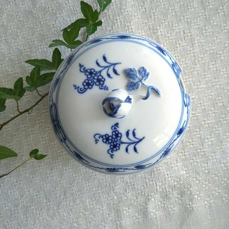 マイセンMeissenブルーオニオンのシュガーポット大/高さ約10㎝H