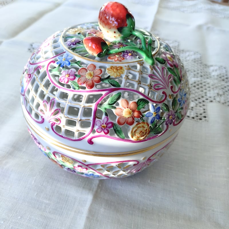 Herendヘレンド🦋🧙ファンタジー👑大きなボンボン入れ口径約15㎝D