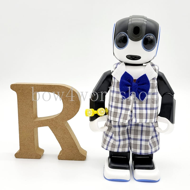 ロボホンの服/ハンドメイド チェック柄ベスト＆パンツスーツ