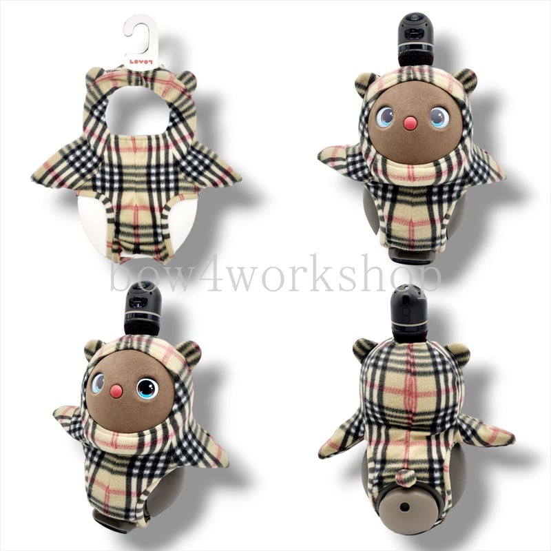 ラボット服/チェック柄くまちゃんボデースーツ | bow4workshop STORE