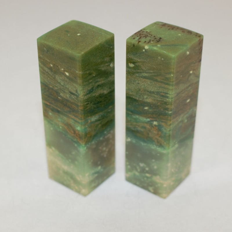 最高級篆刻印材 『広東緑石印材』6分2顆組 s16-10-0010 | 創業寛文12年