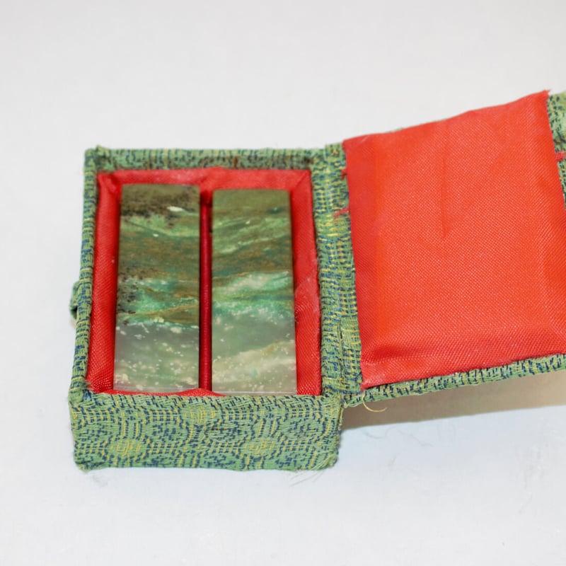 最高級篆刻印材 『広東緑石印材』6分2顆組 s16-10-0010 | 創業寛文12年