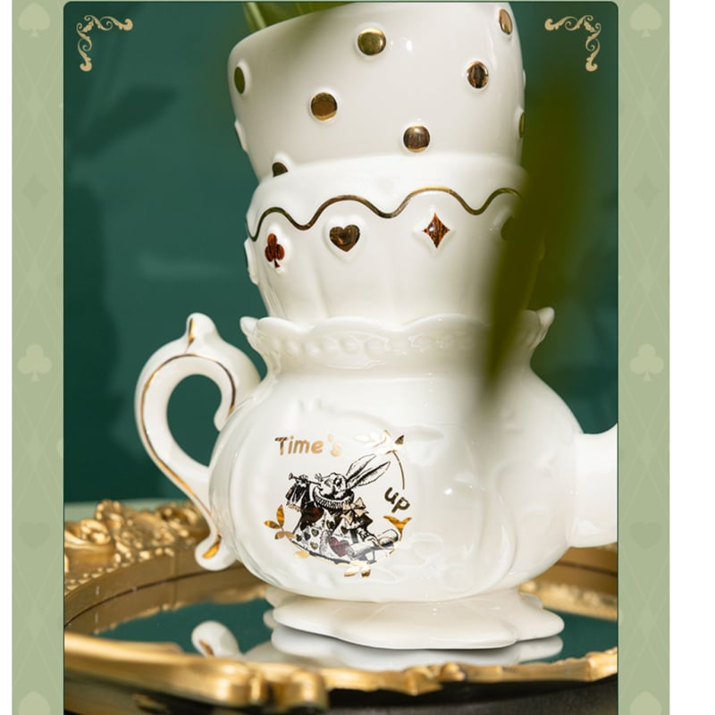 不思議の国のアリス ティーカップ&ポット花瓶 大英博物館作品シリーズ