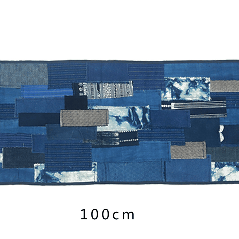藍染手織り布つなぎ合わせ テーブルクロス | RAKUSU ART