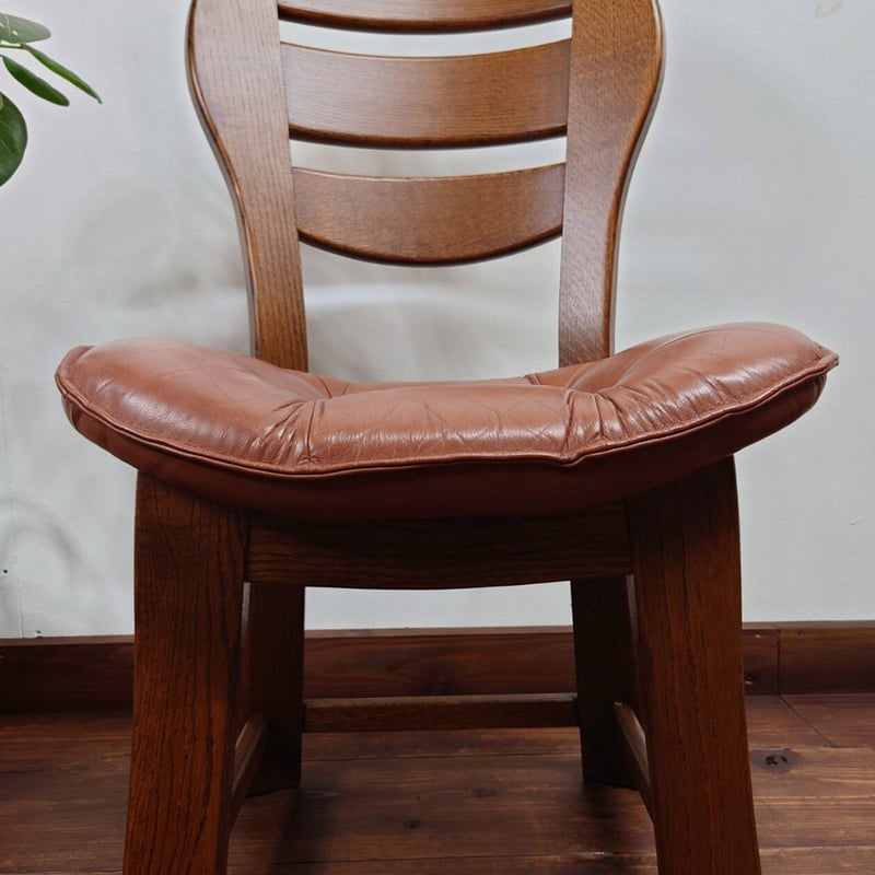 オランダ製 4脚セット ダッチカントリー・ダイニングチェア(本革