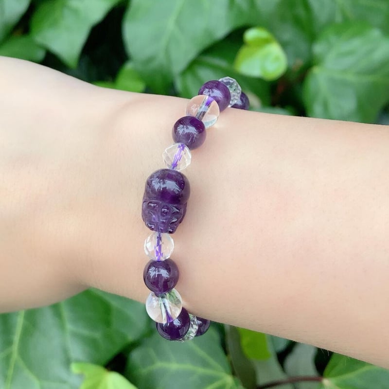 天然石ブレスレット/貔貅（ヒキュウ）付きアメジスト | ジュエリー春日