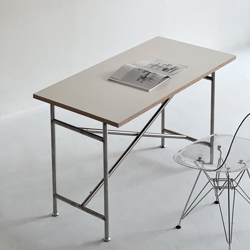 table-03174 リバーシブル天板 ステンレスフレーム デスク 120cm×60cm |