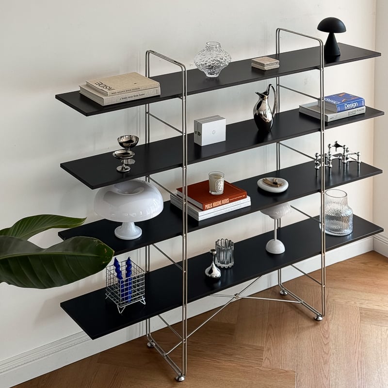 rack-03066 ブラック ステンレスフレーム 4段 ユニットシェルフ | ART