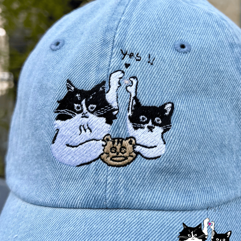 Yes!フォーリンにゃん刺繍キャップ | CAT & BAKES 9456