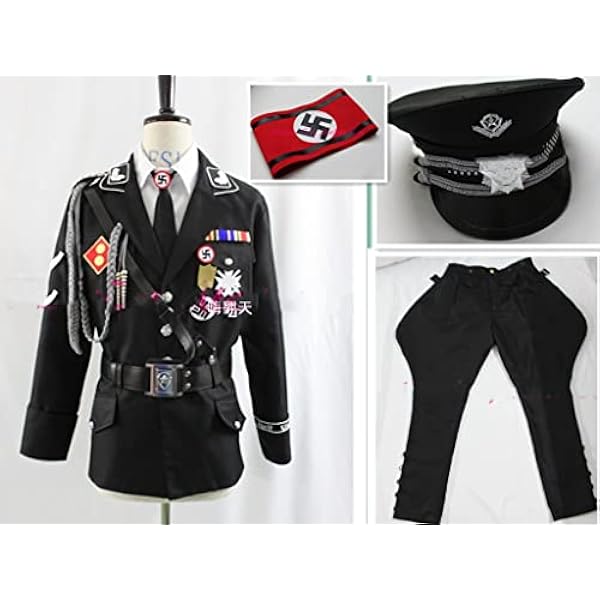 Amazon.co.jp: [Wo Wo 商贸] ドイツ軍 軍服風 親衛隊黒服 通常ウール
