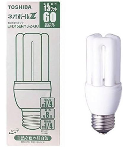 Amazon | 東芝 ネオボールZ 電球形蛍光ランプ 電球60ワットタイプ 昼