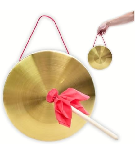 Amazon | heizi 銅鑼 ドラ バチ付き ゴング 中国 効果音 太鼓 お祭り