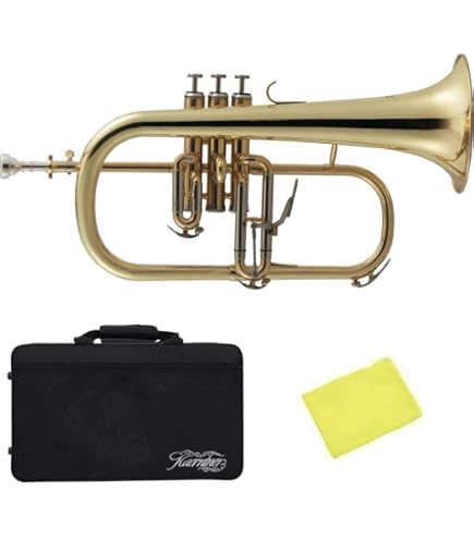 Amazon | MAXTONE フリューゲルホルン B♭管 ゴールドラッカー仕上げ
