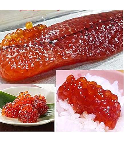 Amazon.co.jp: 天然紅鮭の筋子醤油漬け（ご贈答にも最適容器）500g