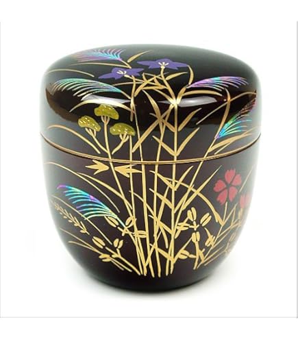 Amazon.co.jp: 茶入 今井桂秋 仕覆 雪月花七宝緞子 茶道具 共箱 新