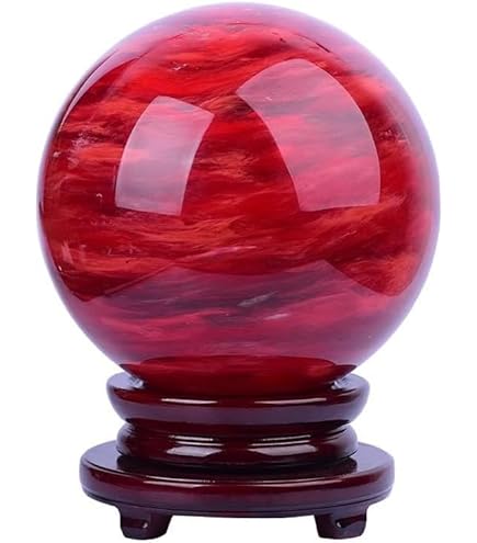 Amazon.co.jp: TOMMYFIELD 水晶玉 天然石 水晶 浄化 赤い水晶玉 玉