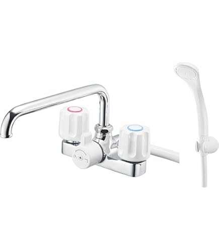 Amazon | KVK デッキ形サーモスタット式混合栓 190mmパイプ付