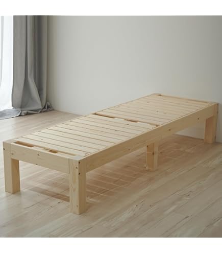 Amazon｜FLYXADQ ベッドフレーム 折り畳みベッド 木製 折りたたみ式