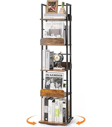 Amazon｜回転式本棚3段 A4判が入る回転式書棚 カタログ・雑誌の整理に